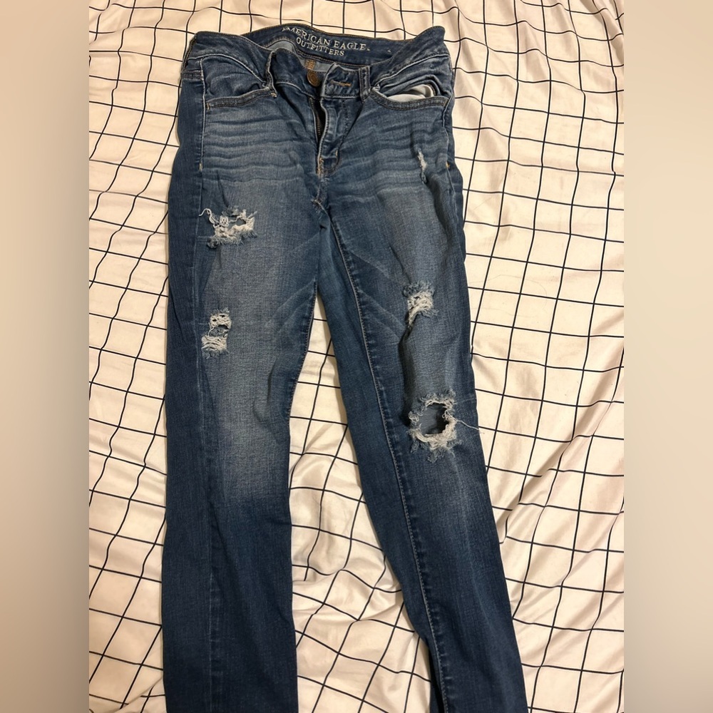 American Eagle Outfitters Ripped Denim Jeggings, Size Women’s 6